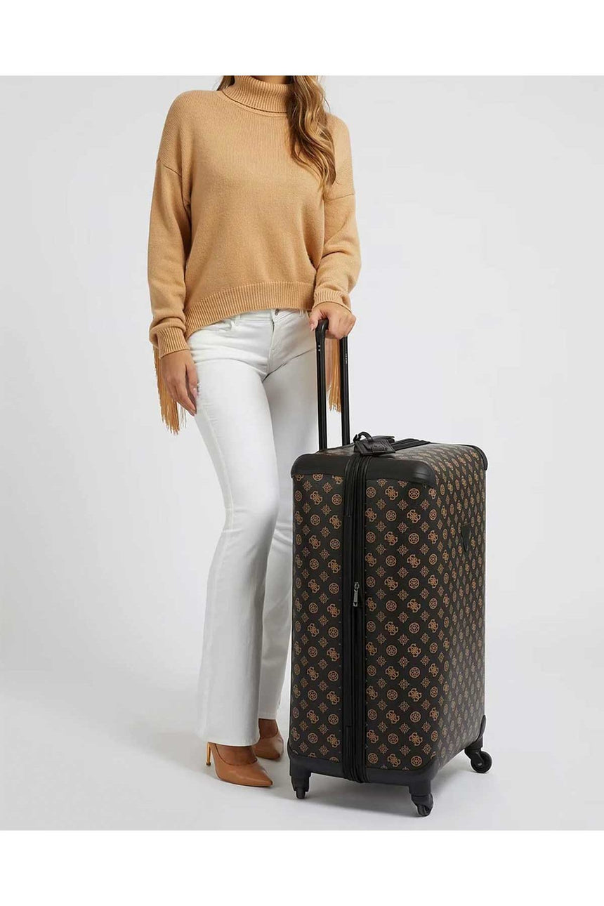 Guess Wılder 4-Wheel 28 In Büyük Boy Valiz Brown