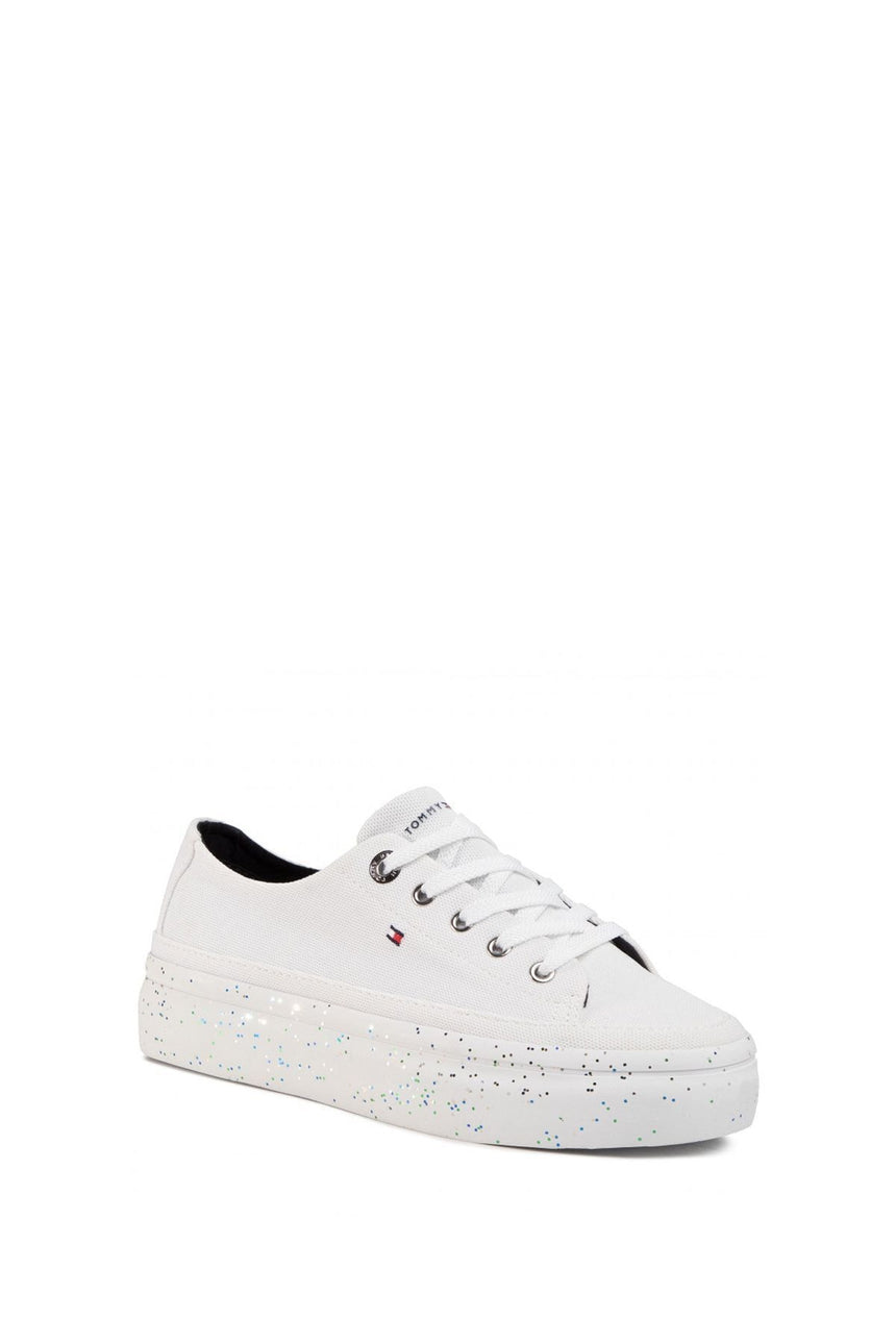 Tommy Hilfiger Glitter Flatform Sneaker Kadın Ayakkabı White