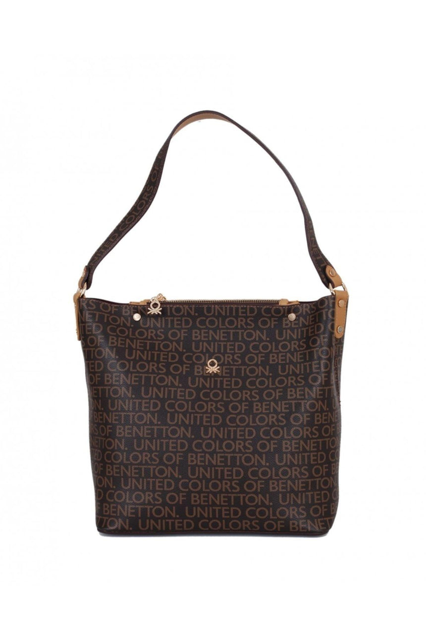 Benetton Mono Yüzey Kadın Kol Çantası Kahve - Hardal