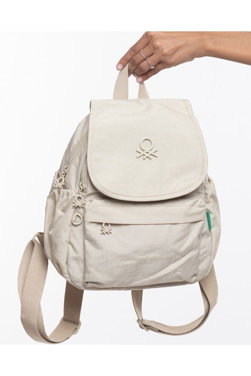 Benetton Kapaklı Mini Sırt Çantası Bej