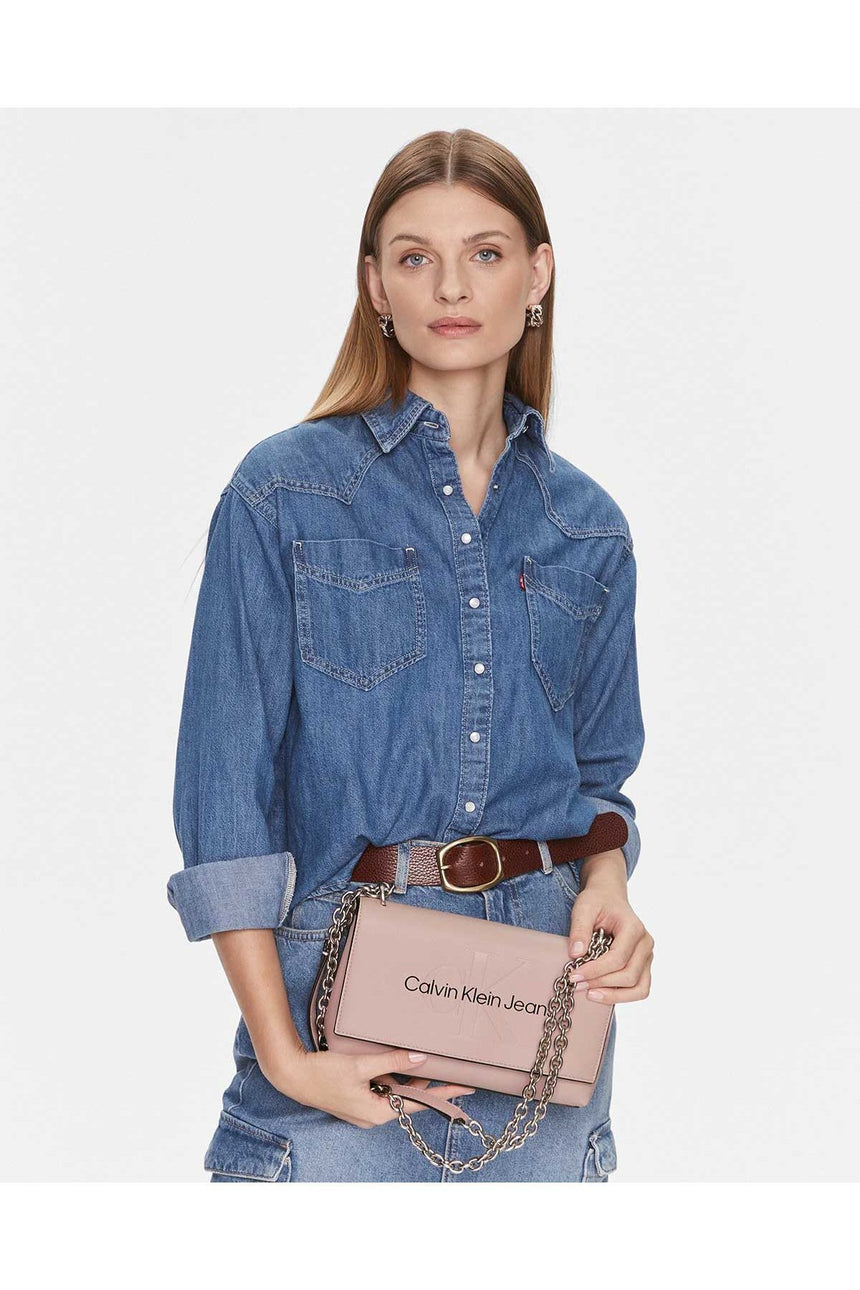 Calvin Klein Mono Flap Zincirli Çapraz Askılı Çanta Pink