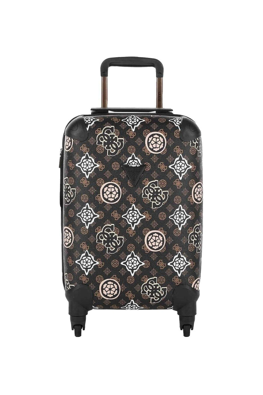 Guess House Party 18 In 4-Wheele Kabin Boy Valiz Brown Logo