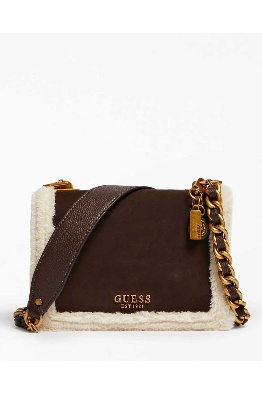 Guess Abey Crossbody Flap Kadın Çantası Chocolatte