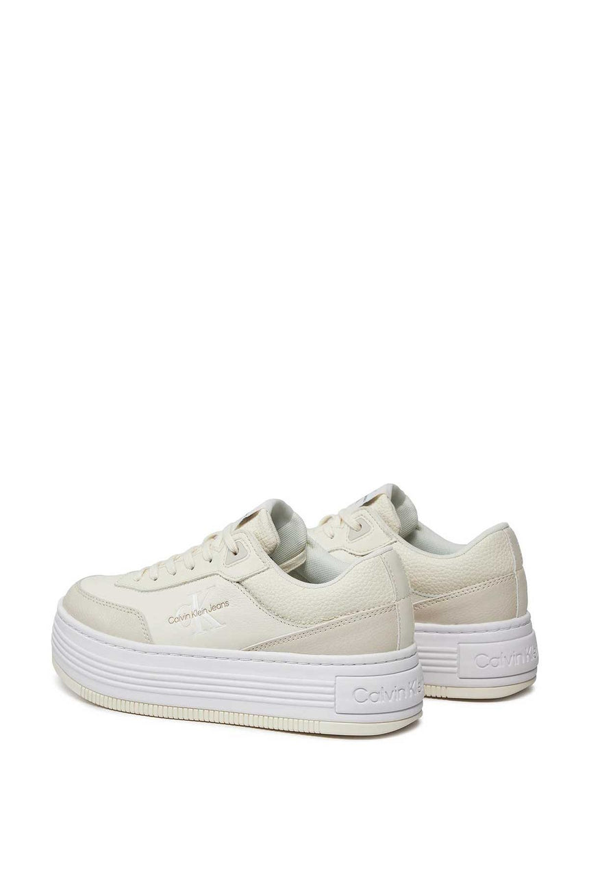 Calvin Klein Bold Flatform Low Lace Up Sneakers Beige
