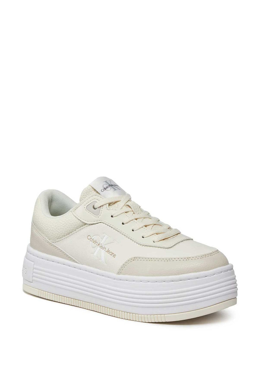 Calvin Klein Bold Flatform Low Lace Up Sneakers Beige