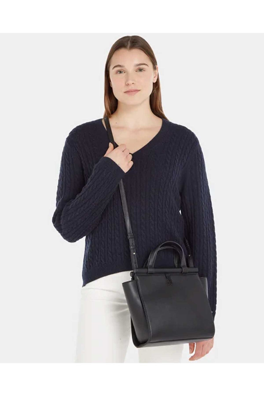Tommy Hilfiger Handbags Small Tote El Ve Omuz Çantası Black