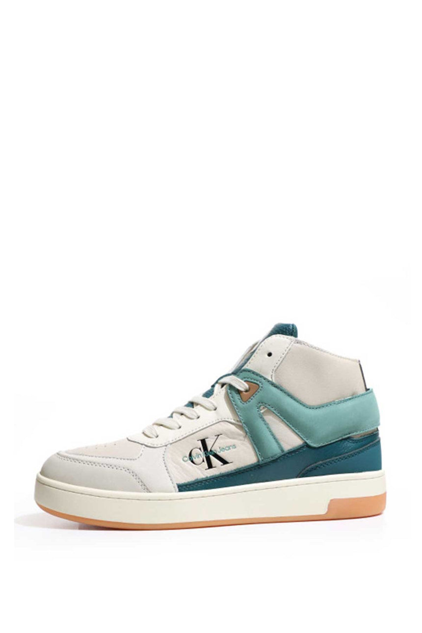 Calvin Klein Basket Cupsole Mid Sneakers Eggshell/Creamy White/Teal/Brown
