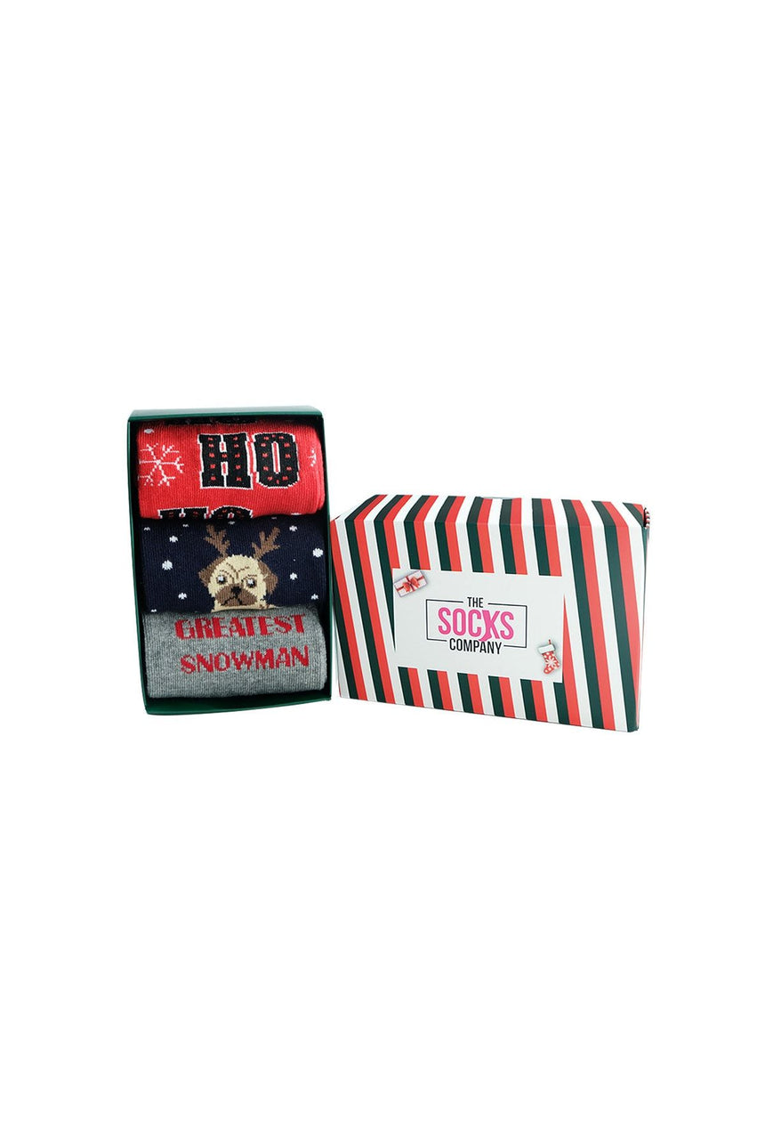 The Socks 3'lü Yılbaşı Desenli Kutulu Çorap Seti Renkli