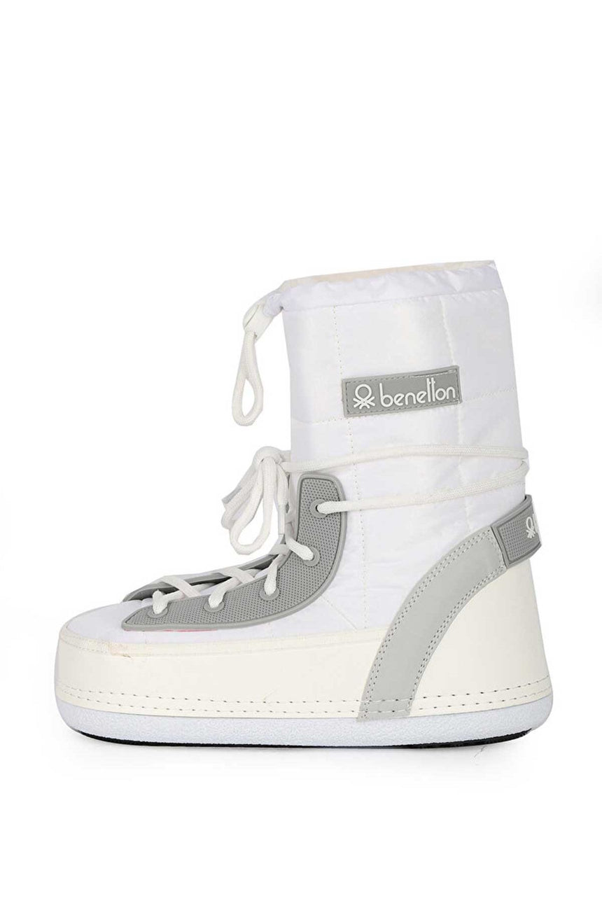 Benetton Suni Deri Bot Beyaz