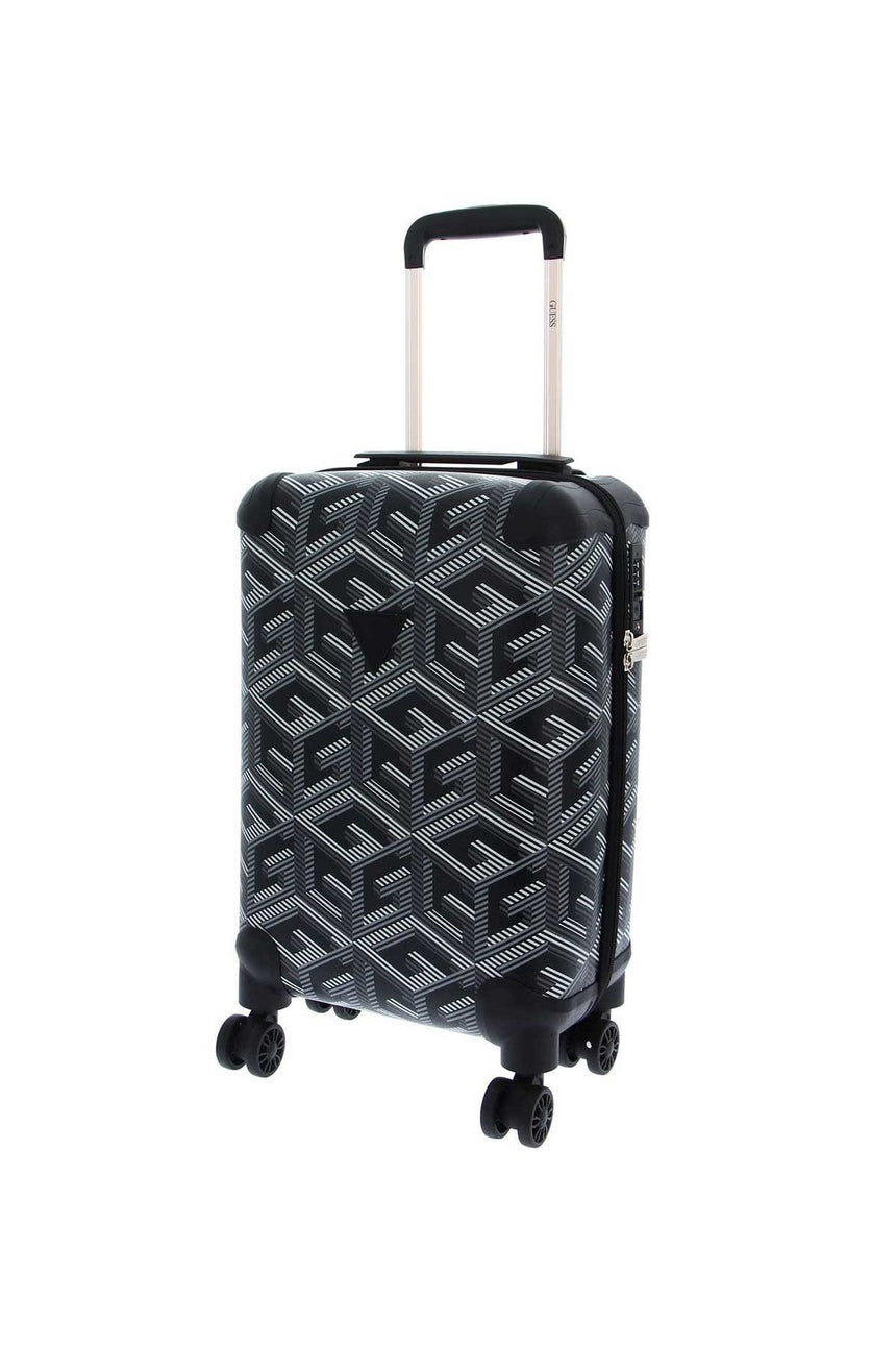 Guess Wilder 18 In 8-Wheel Kabin Boy Valiz Black Logo