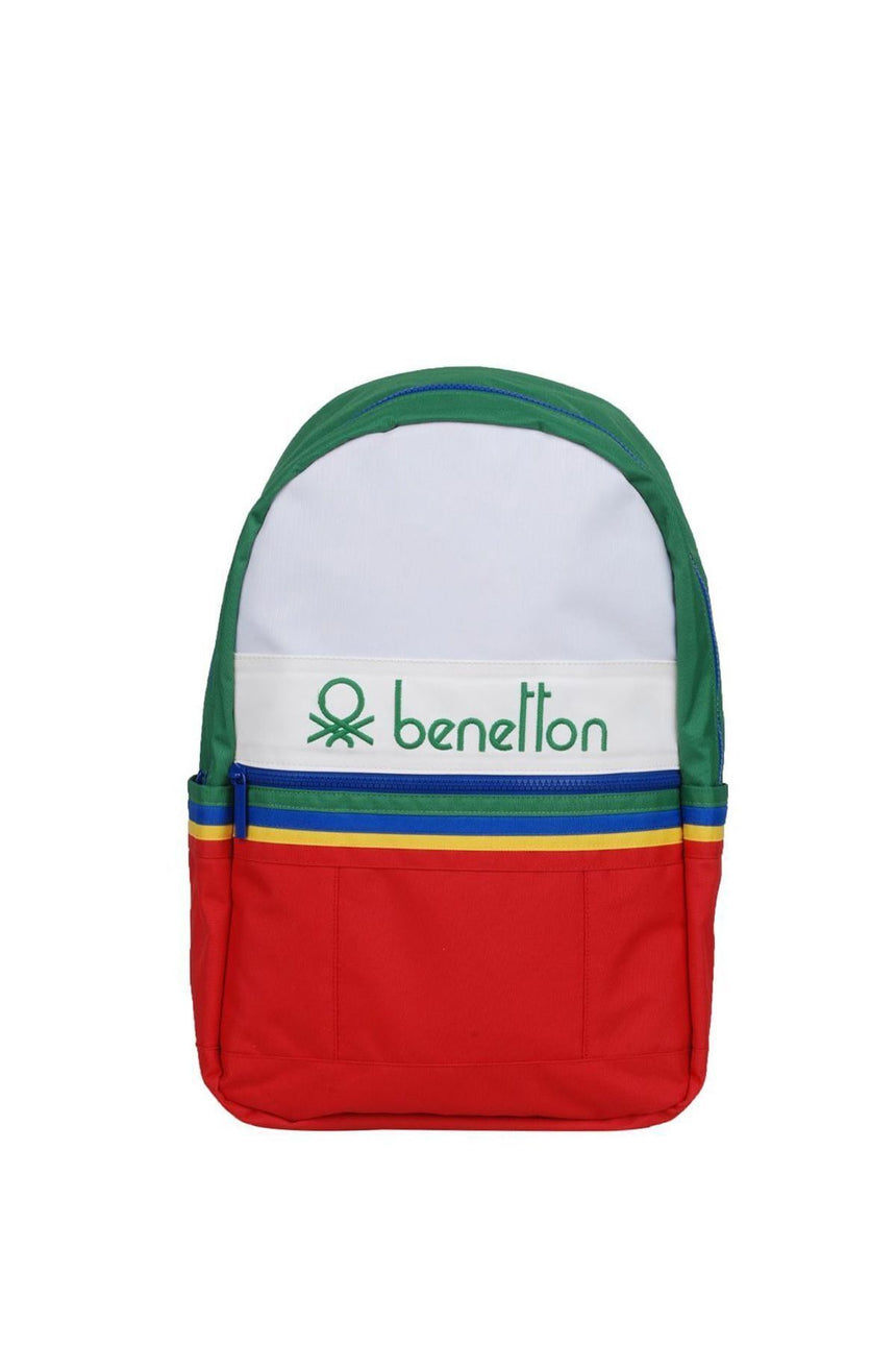 Benetton Ön Bölmeli Sırt Çantası Kırmızı - Yeşil