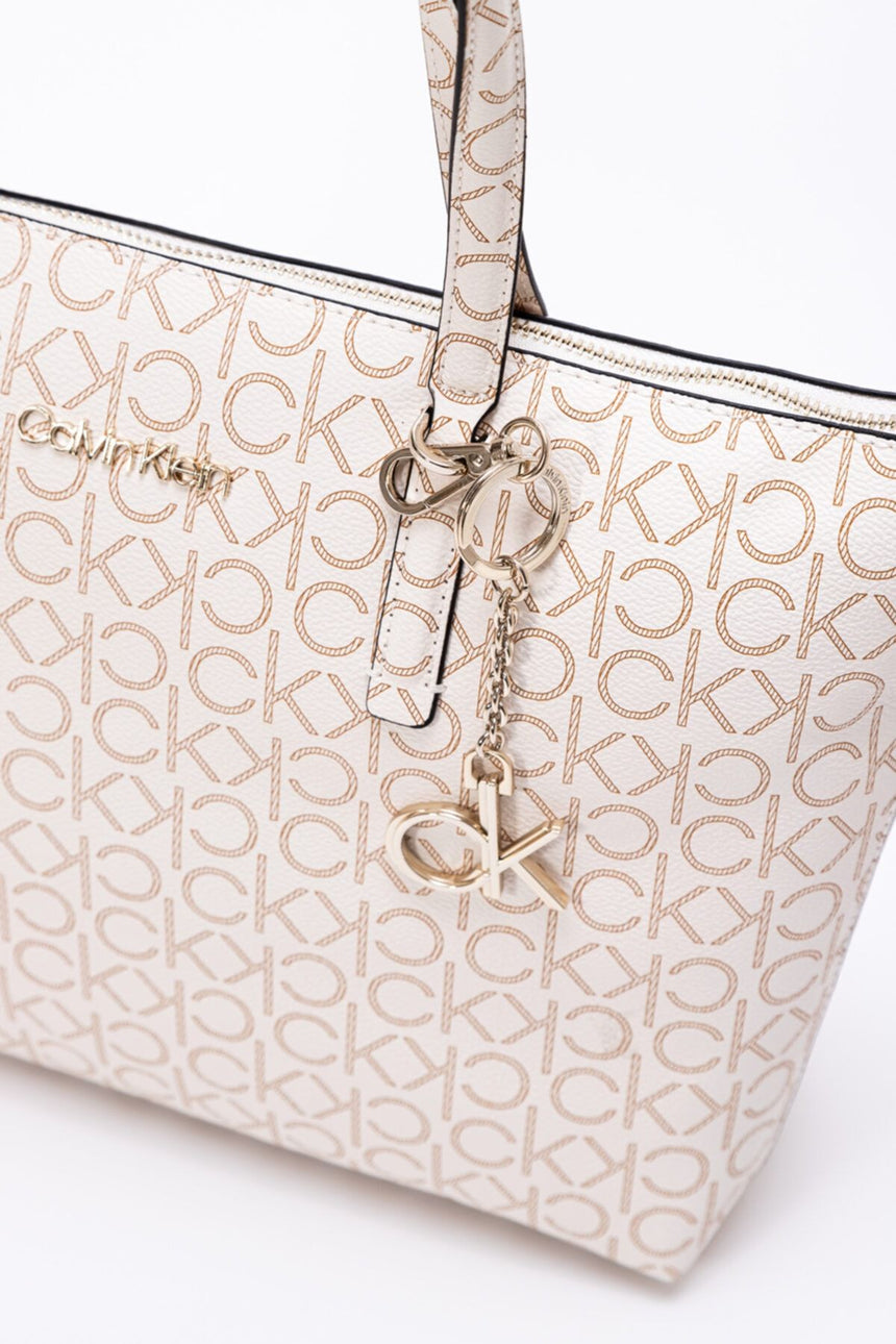 Calvin Klein Mono Cabas Kadın Omuz Çantası Birch Mono