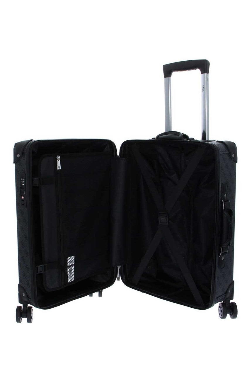 Guess Terrace 8 In 8-Wheele Kabin Boy Sert Valiz Coal Logo