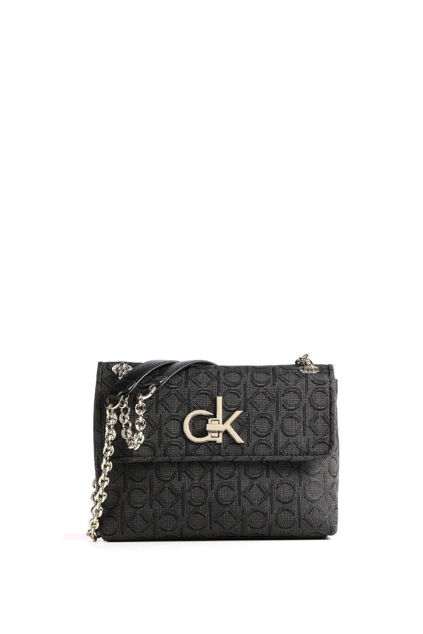 Calvin Klein Re-Lock J Conv Md Çapraz Askılı Kadın Çantası Black Mix
