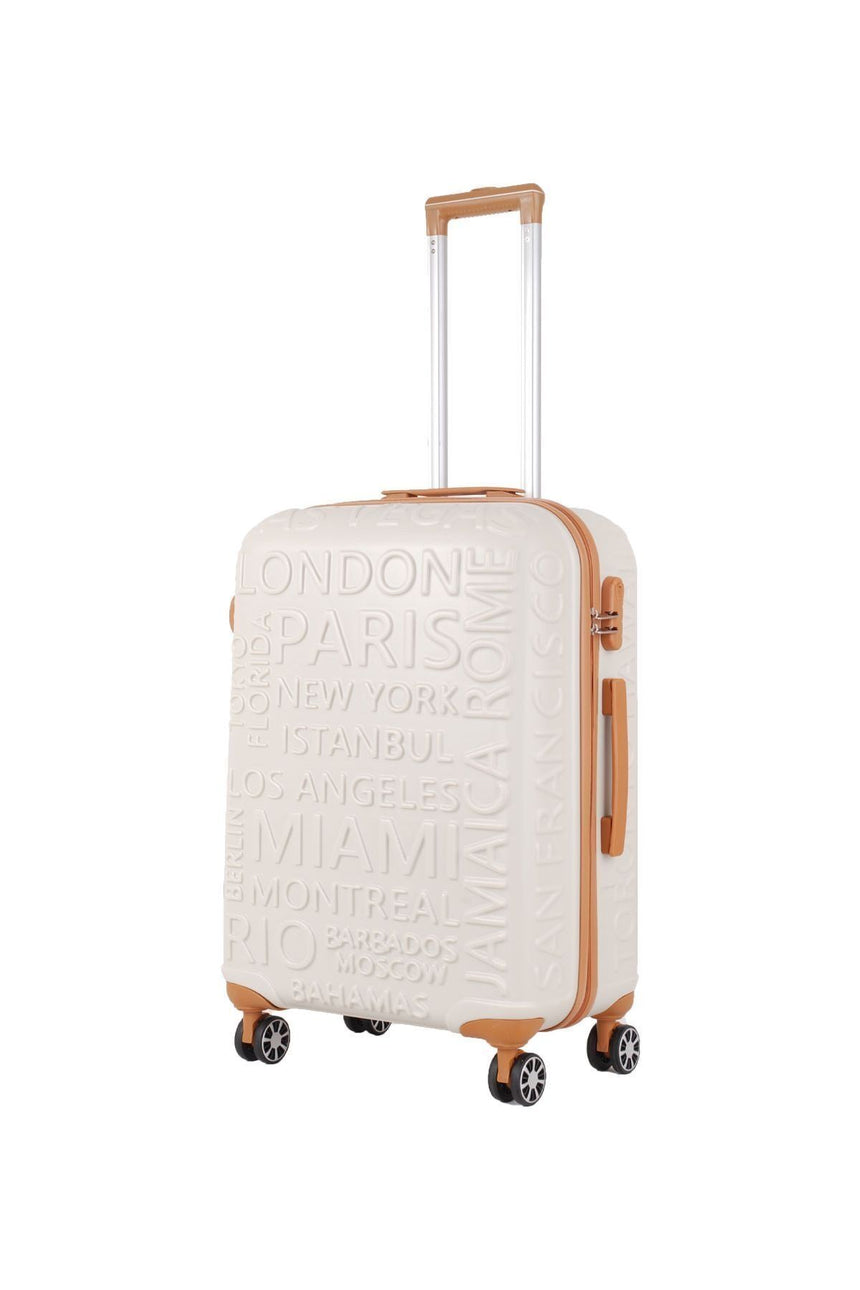 ÇÇS City Name Orta Boy Valiz Beyaz