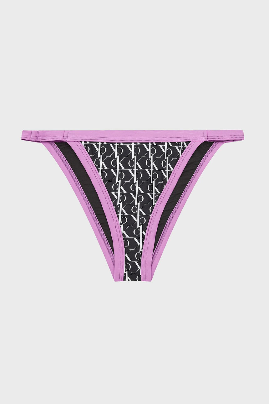 Calvin Klein CK Monogram Desenli Kadın Bikini Altı Monogram Black