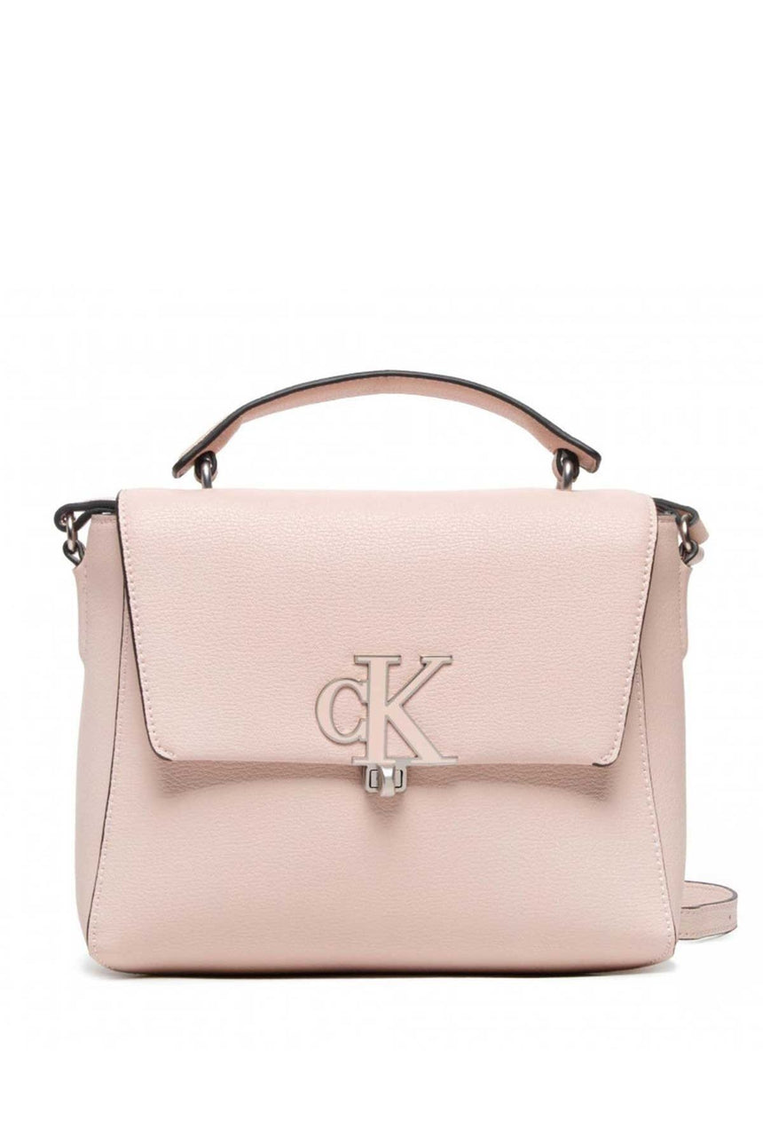 Calvin Klein Minimal Monogram Mini Top Handle Kadın Askılı Omuz Çantası Pale Conch Shell