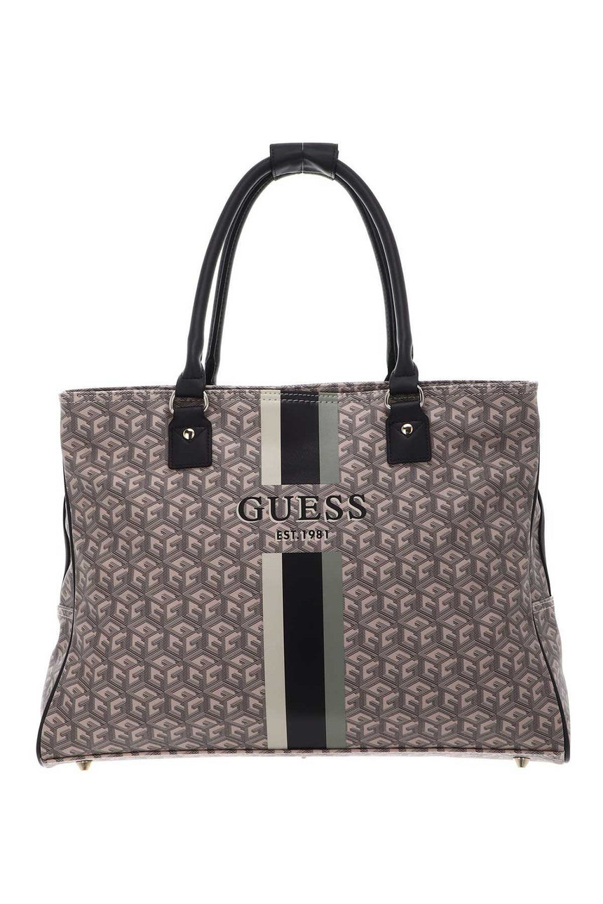Guess Wilder Shopper Tote Seyahat Çantası Espresso Logo