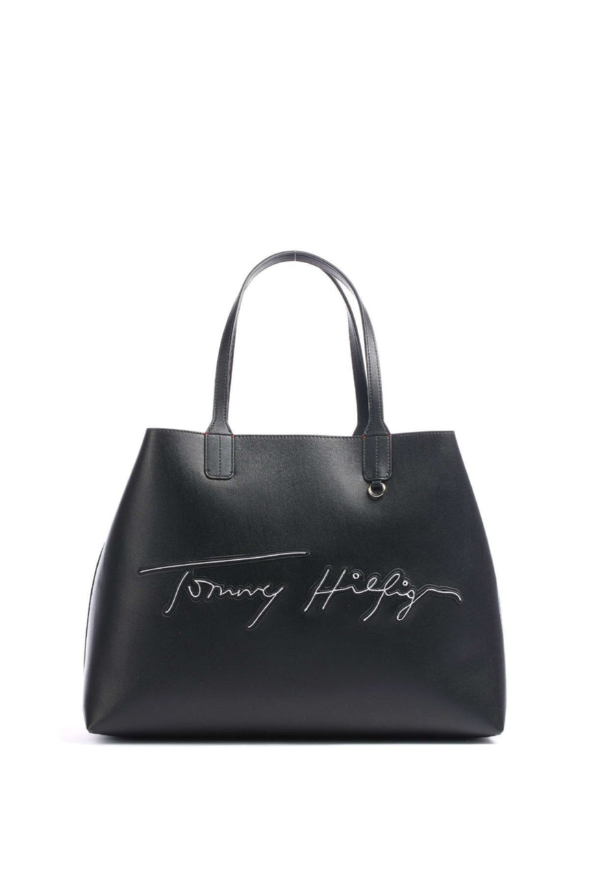 Tommy Hilfiger Iconic Tommy Signature Kadın El Çantası Black
