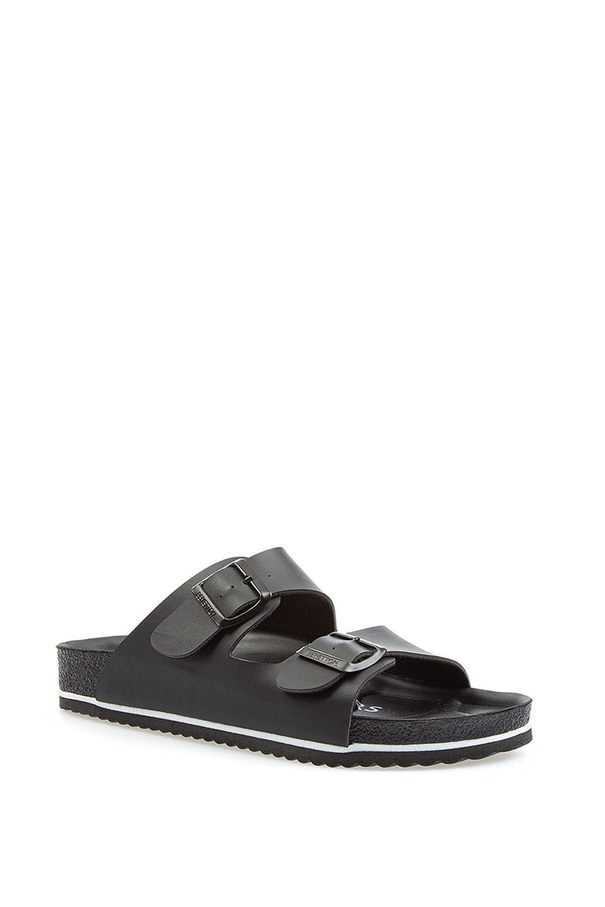 Benetton Bağcıklı Erkek Terlik Siyah