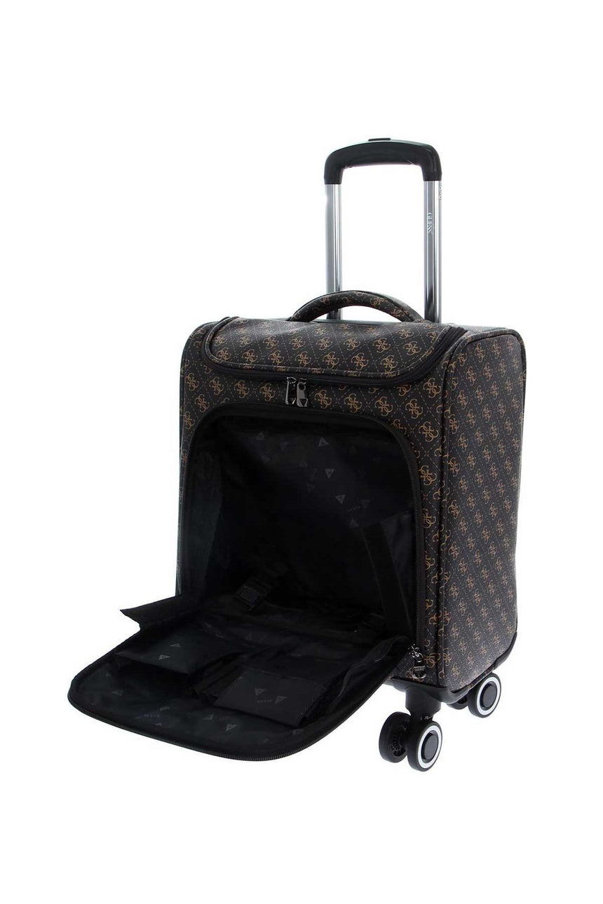 Guess Divvy Wheeled Unders Kabin Boy Valiz Brown Mono