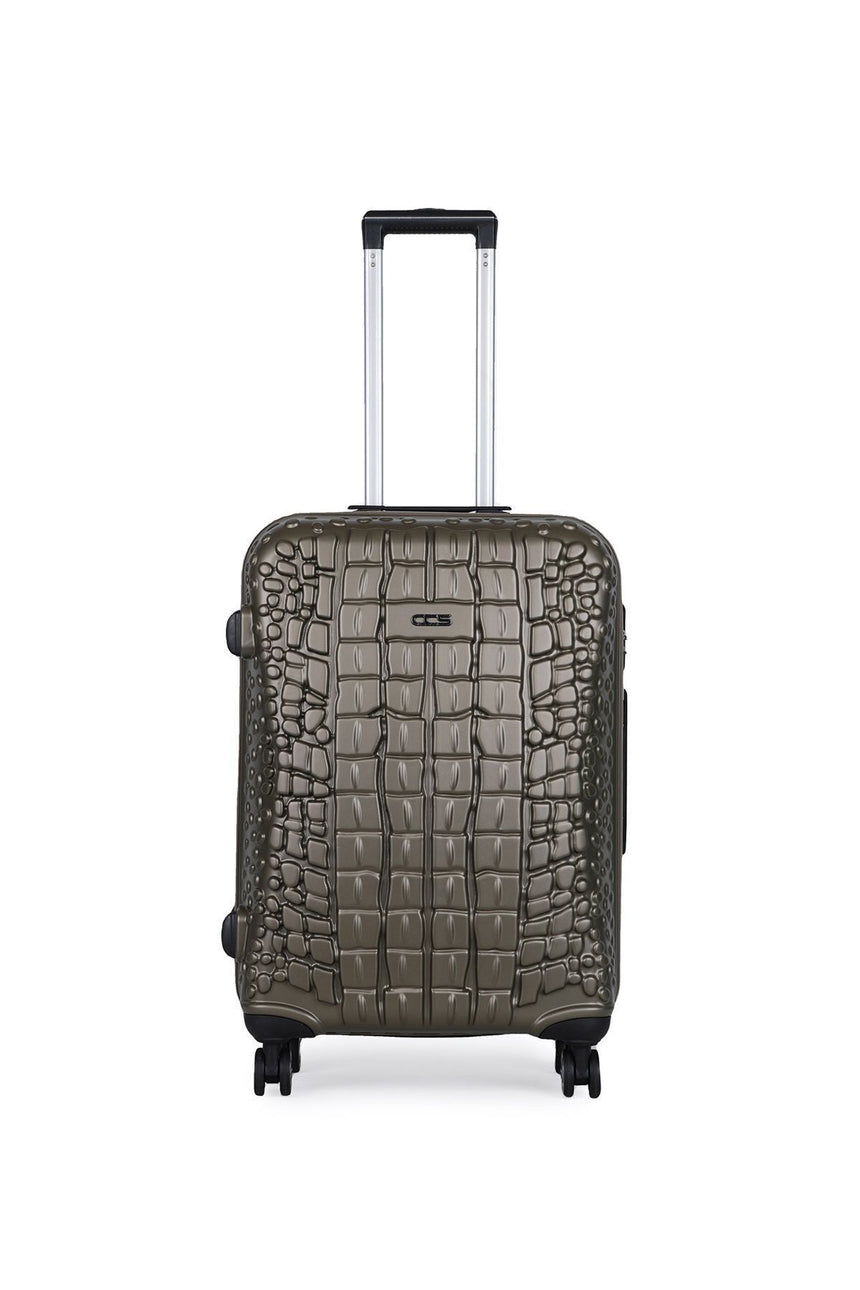 ÇÇS Kroko Kabartma Doku Orta Boy Valiz Yeşil