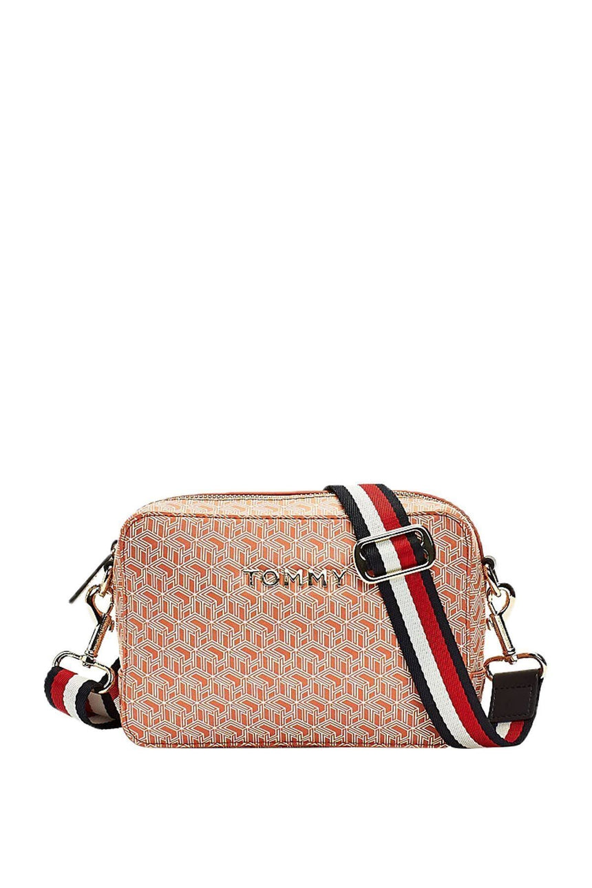 Tommy Hilfiger Iconic Tommy Camera Bag Monogram Çapraz Askılı Kadın Çantası Island Coral