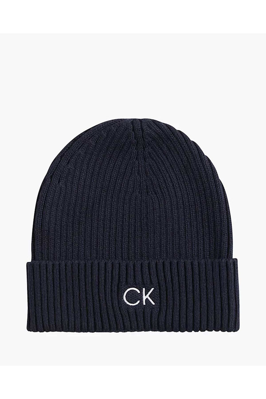 Calvin Klein Classic Coton Rib Beanie Bere Navy