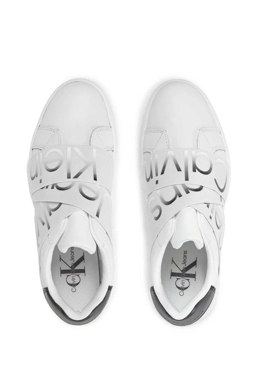Calvin Klein Classic Cupsole Logo Baskılı Snekaers Bright White/Creamy White/Black