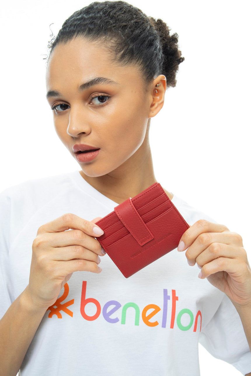 Benetton Çıtçıtlı Kartlık Kırmızı