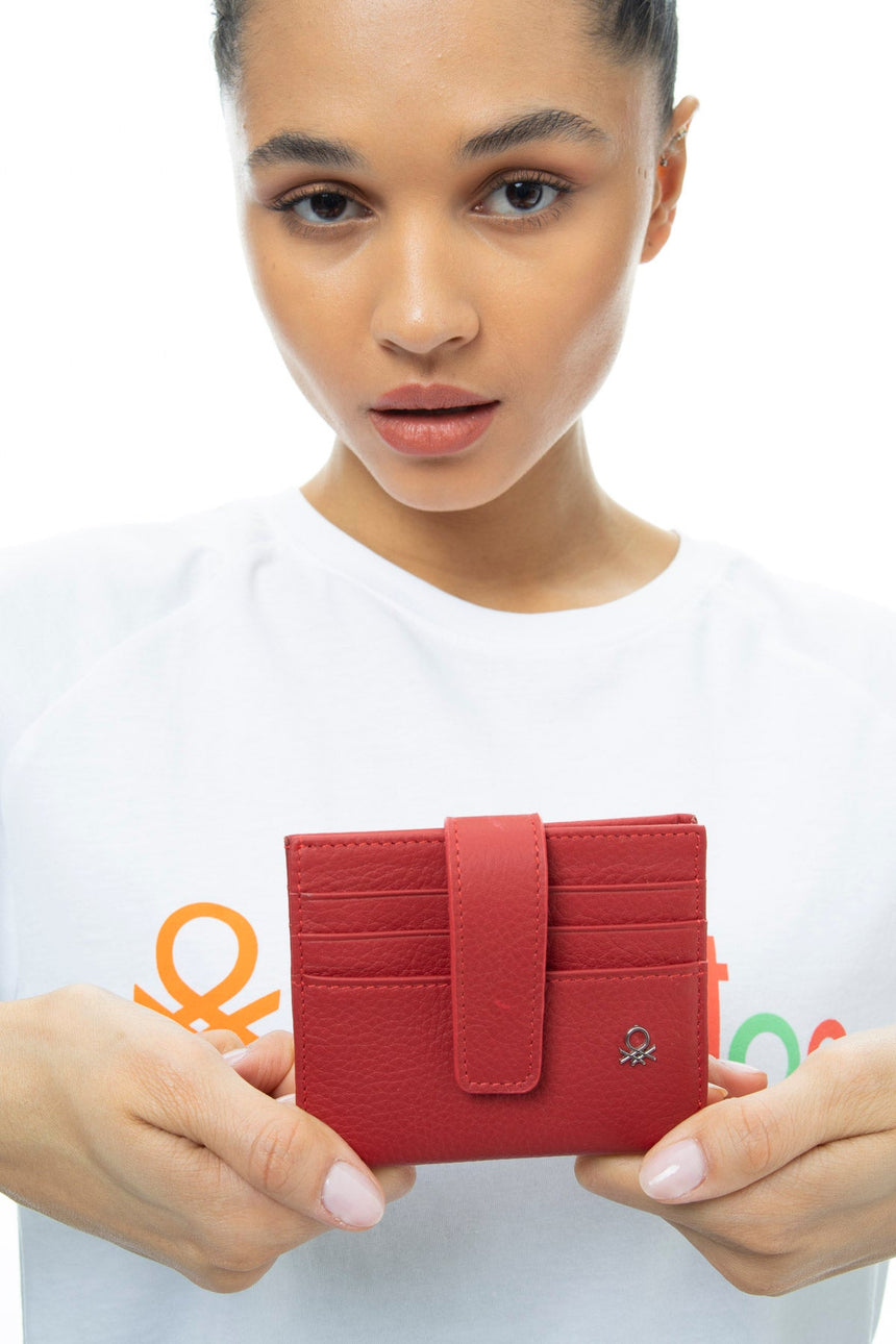 Benetton Çıtçıtlı Kartlık Kırmızı