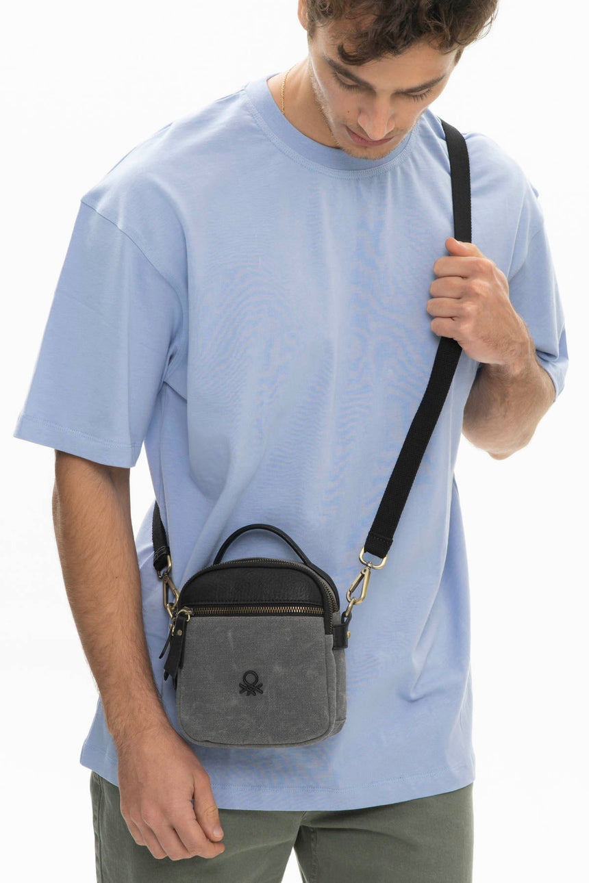 Benetton Tutma Kulp Detaylı Çapraz Askılı Çanta Gri