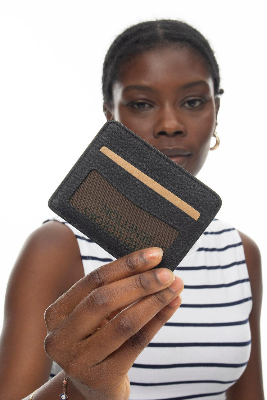 Benetton Çıtçıtlı Kartlık Siyah