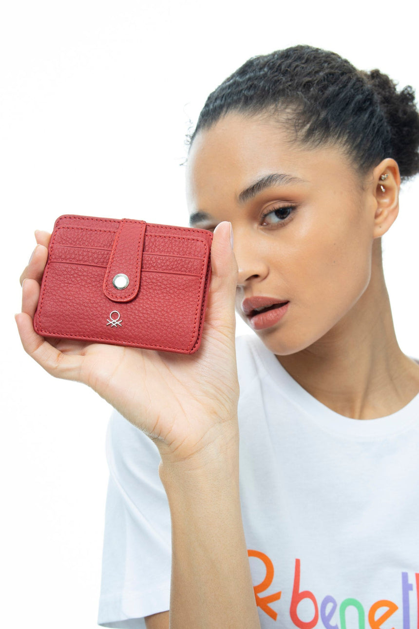 Benetton Çıtçıtlı Kartlık Kırmızı