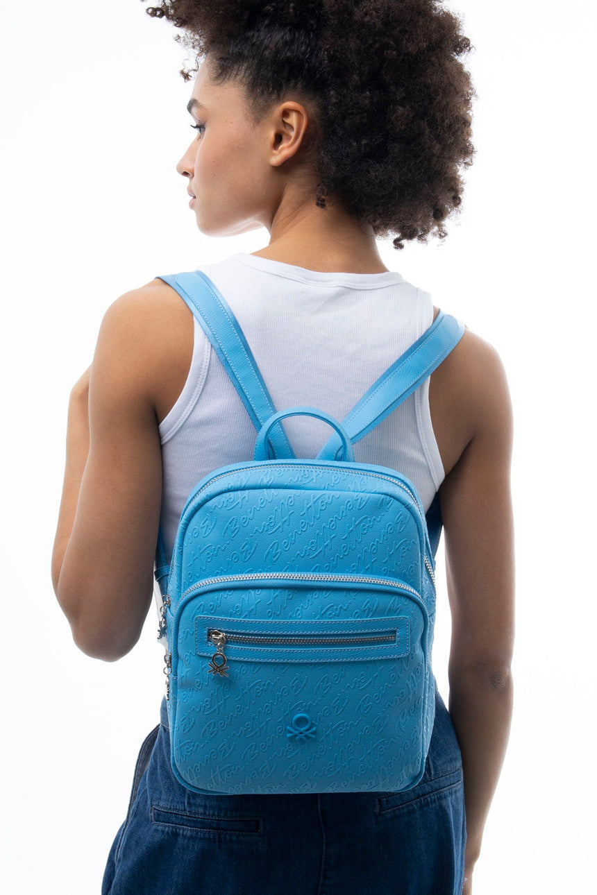 Benetton Logo Baskı Detaylı Sırt Çantası Mavi