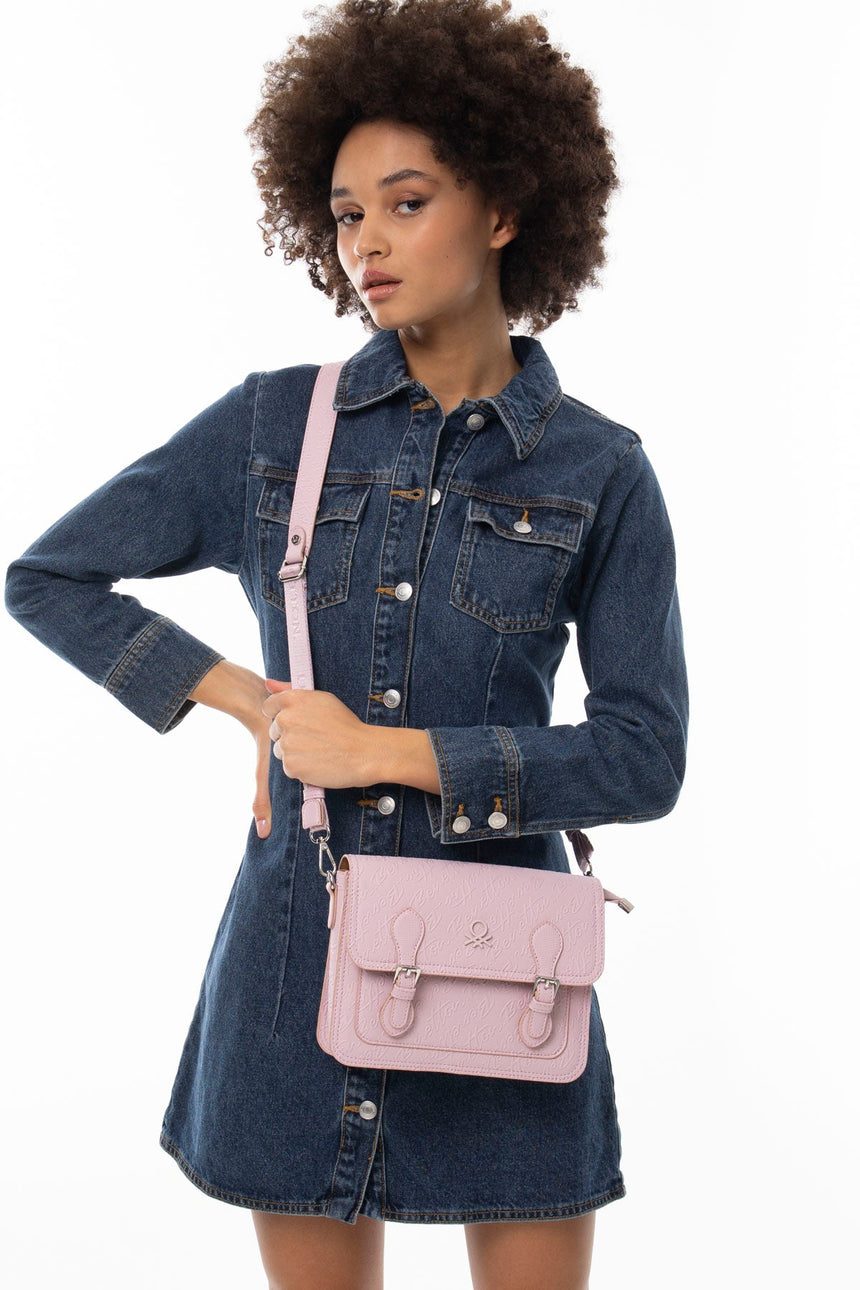 Benetton Çapraz Askılı Kadın Çantası Pembe