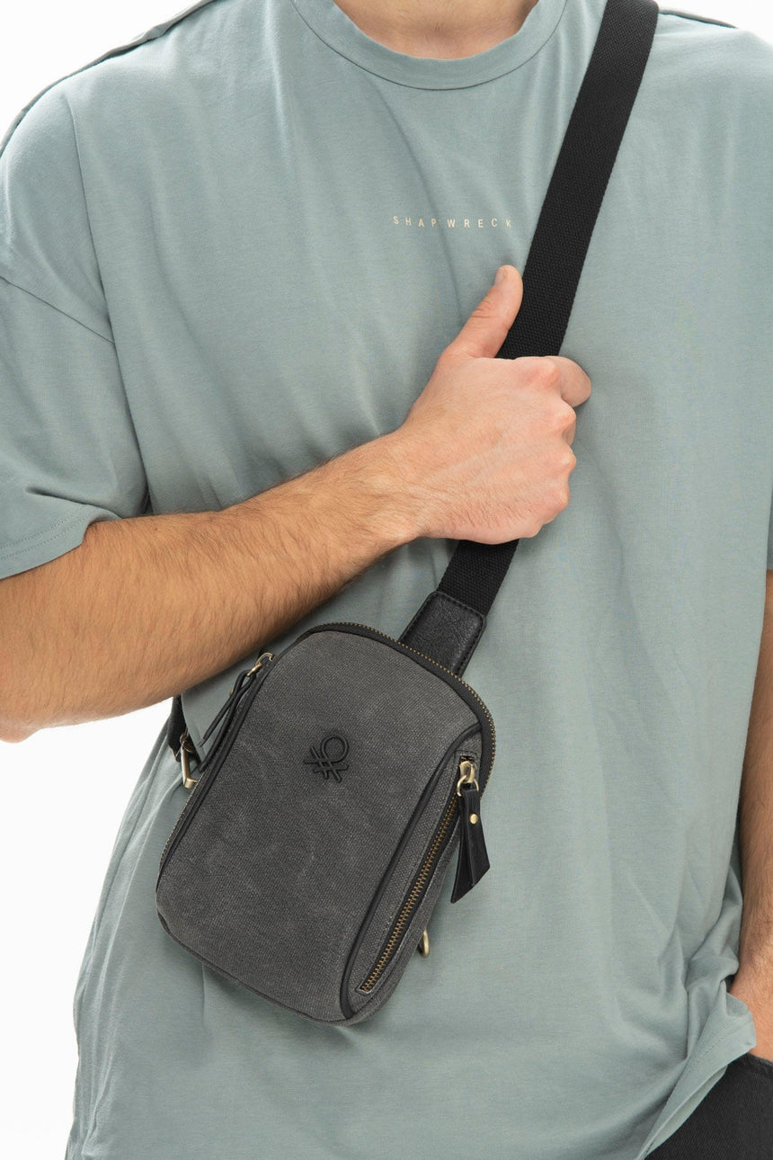 Benetton Çapraz Askılı Çanta Siyah