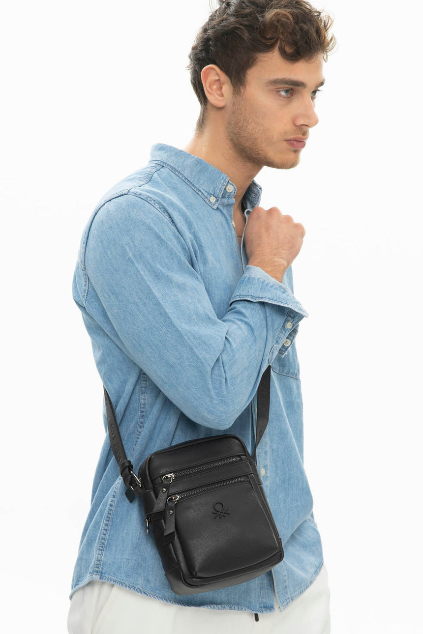 Benetton Çapraz Askılı Çanta Siyah