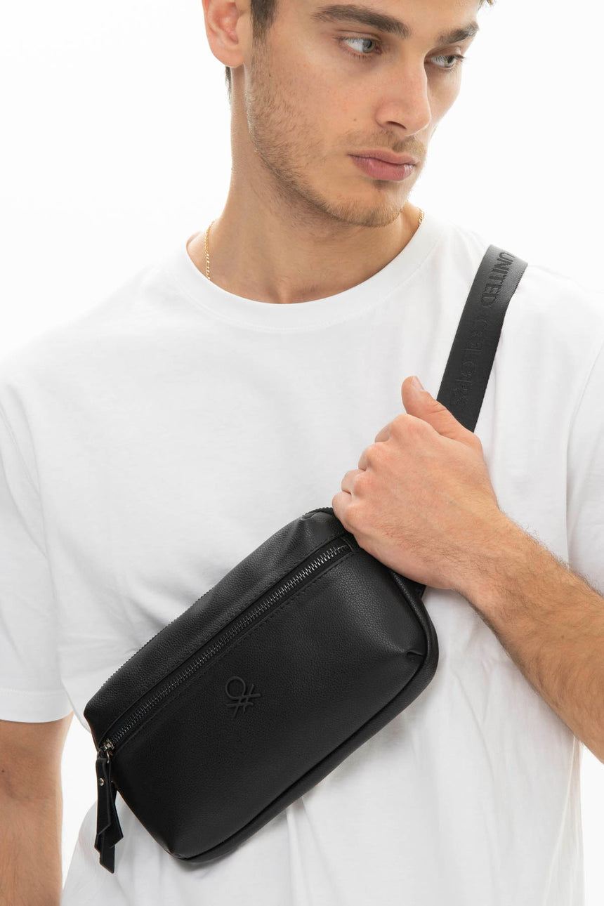 Benetton Fermuar Detaylı Çapraz Çanta Siyah