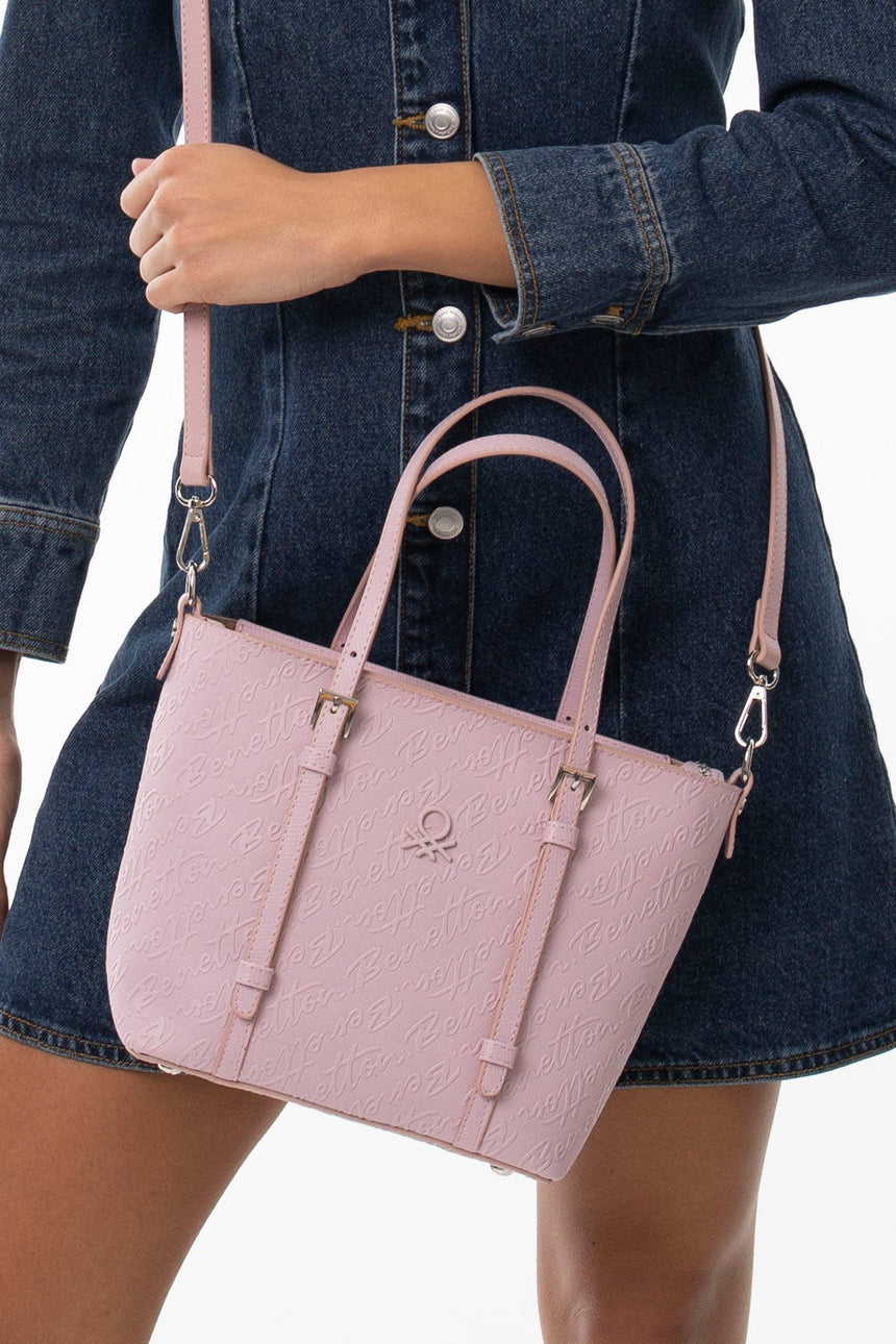 Benetton Uzun Askı Detaylı El Çantası Pembe