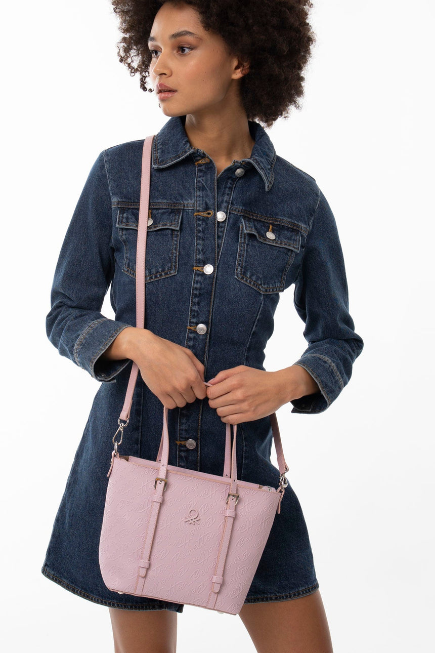 Benetton Uzun Askı Detaylı El Çantası Pembe