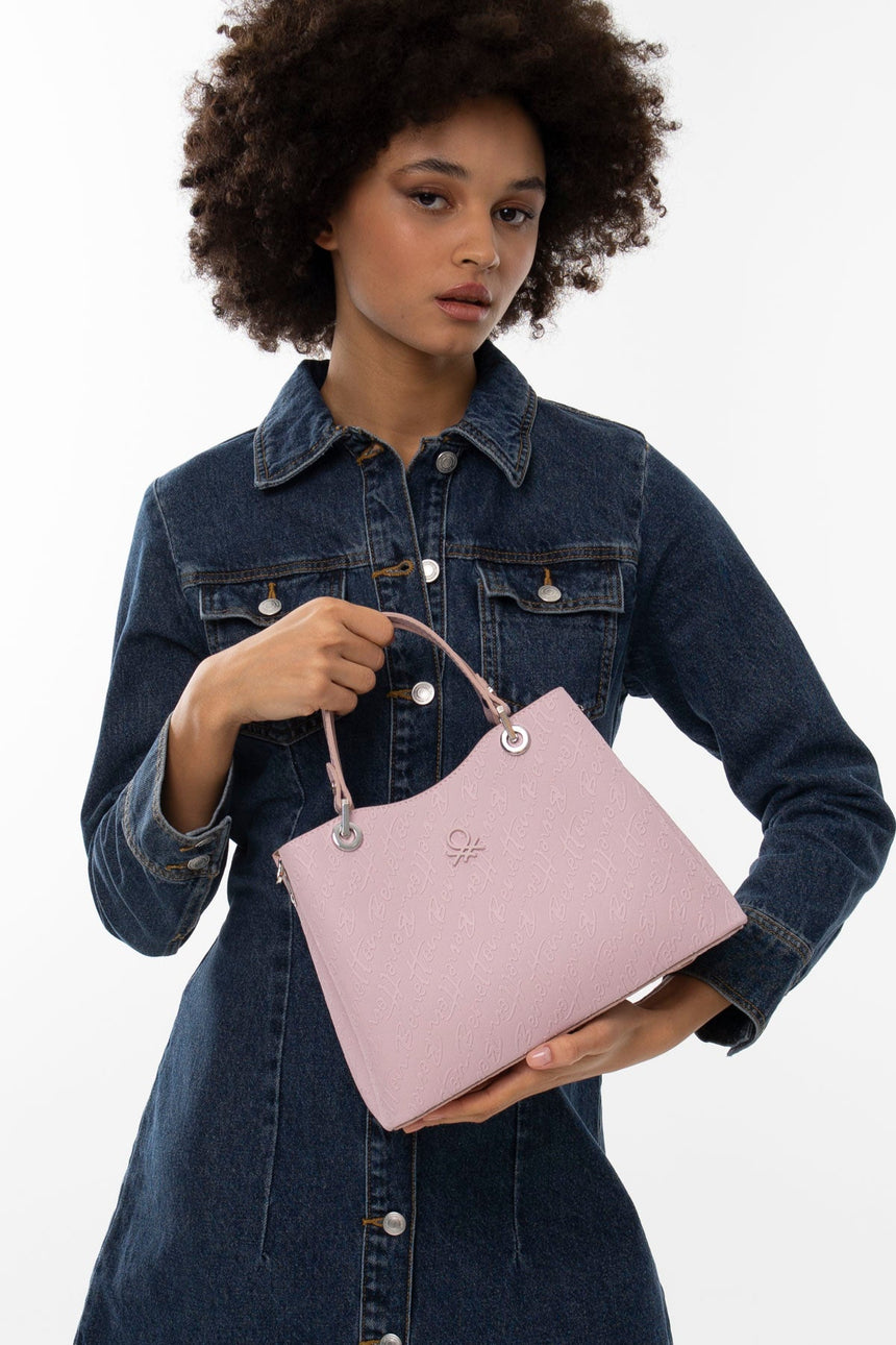 Benetton Tutma Kulplu El Çantası Pembe