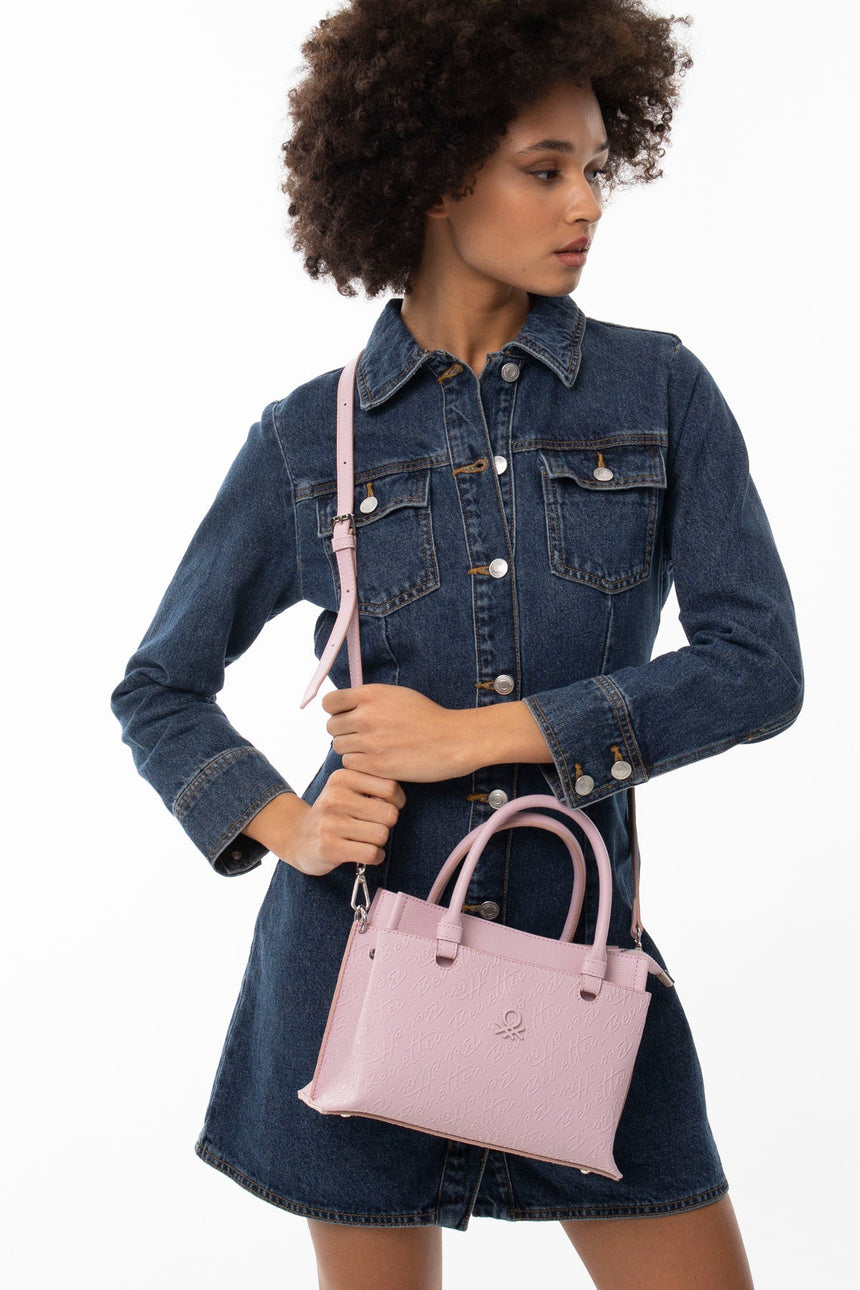 Benetton Uzun Askı Detaylı El Çantası Pembe