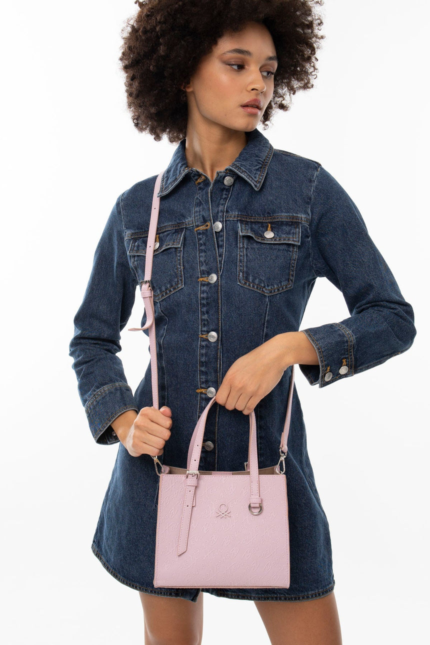 Benetton Kemer Aksesuar Detaylı El Çantası Pembe