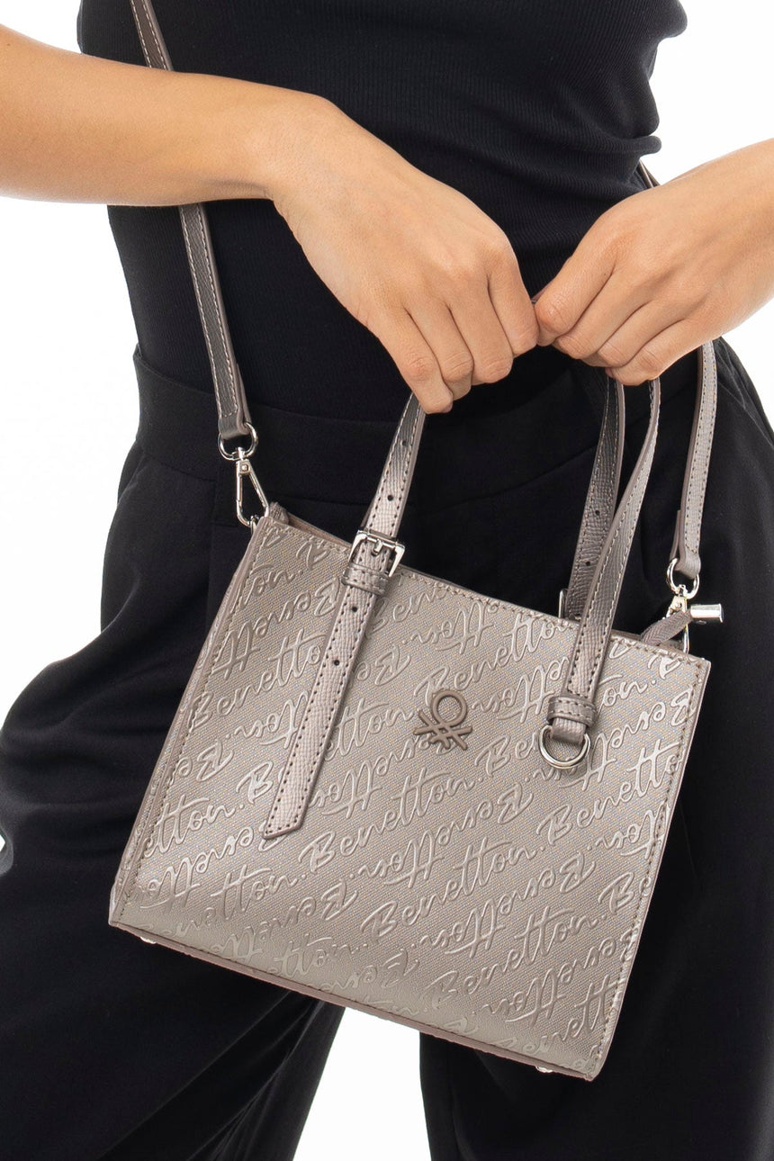 Benetton Kemer Aksesuar Detaylı El Çantası Altın