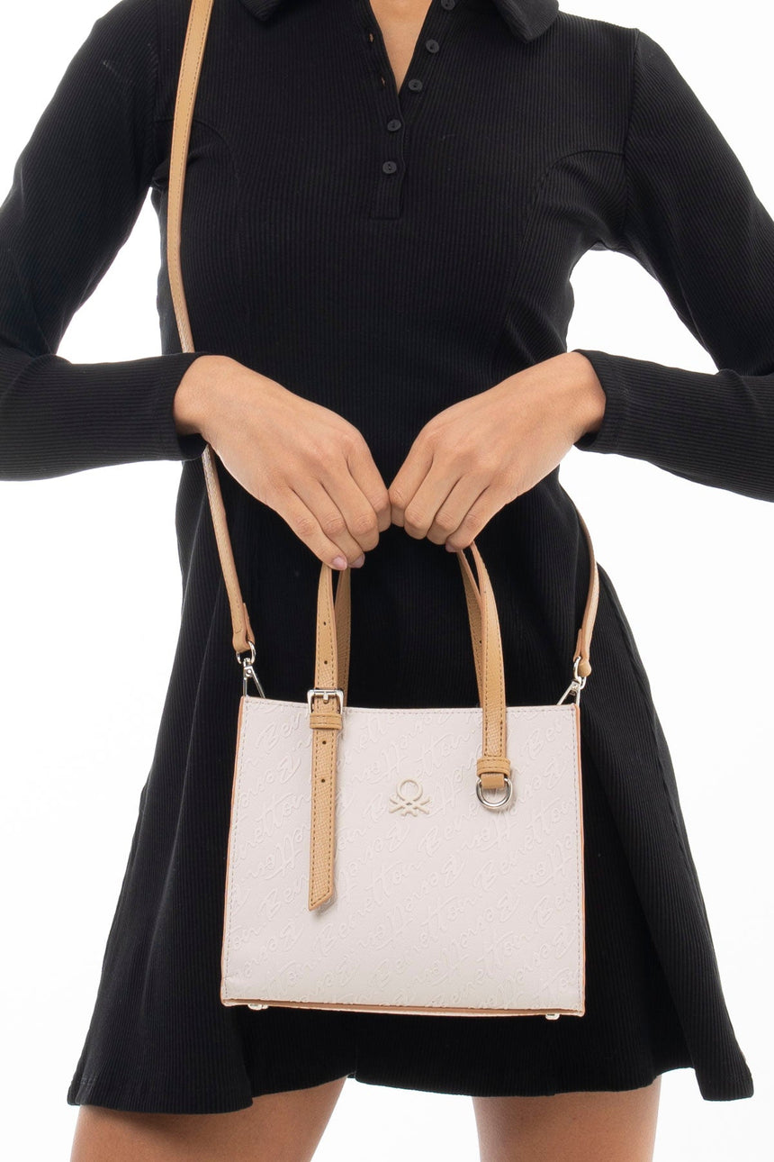 Benetton Kemer Aksesuar Detaylı El Çantası Bej - Açık Camel