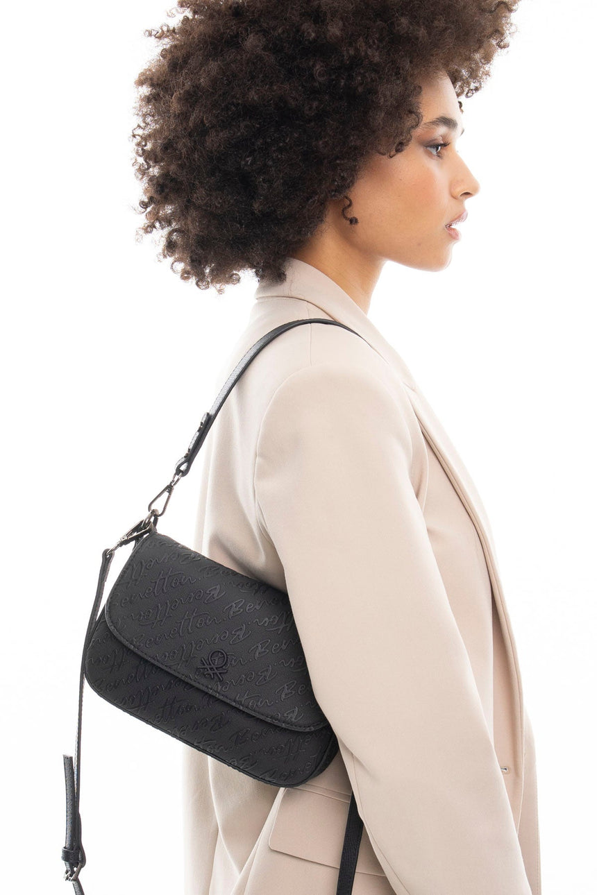 Benetton Uzun Askılı Omuz Çantası Siyah