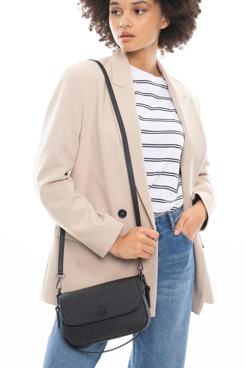 Benetton Uzun Askılı Omuz Çantası Siyah