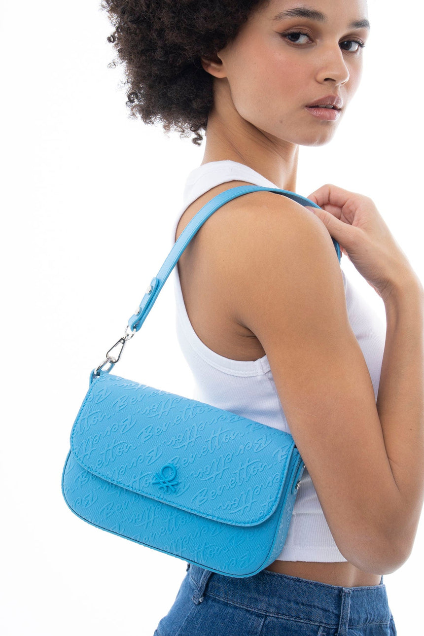 Benetton Uzun Askılı Omuz Çantası Mavi