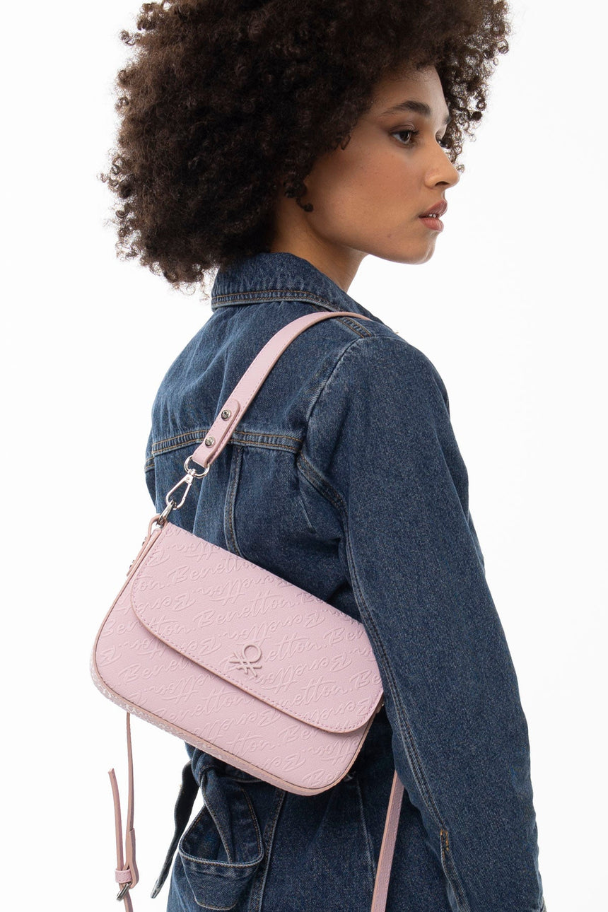Benetton Uzun Askılı Omuz Çantası Pembe